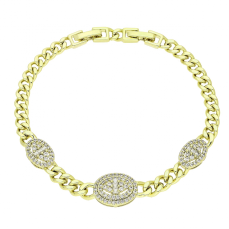 14K BRANSOLETKA POZŁACANA 20-18 CM 11 MM ELEGANCE XUPING 88639