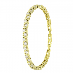 14K BRANSOLETKA POZŁACANA 19-17 CM 5 MM BRYLANTOWA XUPING 88640