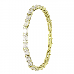 14K BRANSOLETKA POZŁACANA 19-17 CM 5 MM BRYLANTOWA XUPING 88641