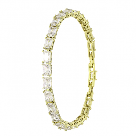 14K BRANSOLETKA POZŁACANA 19-17 CM 5 MM BRYLANTOWA XUPING 88641
