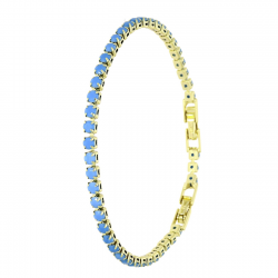 14K BRANSOLETKA POZŁACANA 19-16,5 CM 3 MM TURKUSOWA XUPING 88643