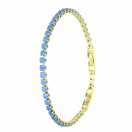 14K BRANSOLETKA POZŁACANA 19-16,5 CM 3 MM TURKUSOWA XUPING 88643