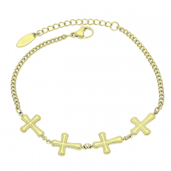 BRANSOLETKA POZŁACANA 17+3 CM 10 MM S. STEEL TTM XUPING 88650