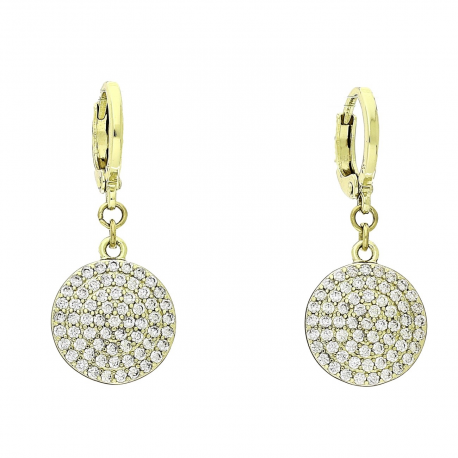 14K KOLCZYKI POZŁACANE 31/13 MM BRYLANTOWE KRĘGI XUPING 88651