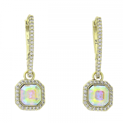 14K KOLCZYKI POZŁACANE 37/12 MM AB CRYSTAL XUPING 88652