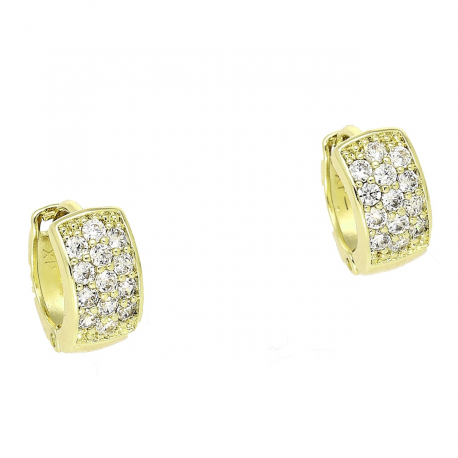 14K KOLCZYKI POZŁACANE 11/6 MM BRYLANTOWE KÓŁECZKA XUPING 88653