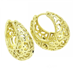 14K KOLCZYKI POZŁACANE 21/10 MM TRADYCYJNE AŻUROWE XUPING 88657