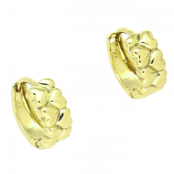 14K KOLCZYKI POZŁACANE 14/6 MM KÓŁKA SERDUSZKOWE XUPING 88658