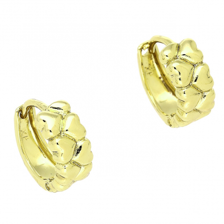 14K KOLCZYKI POZŁACANE 14/6 MM KÓŁKA SERDUSZKOWE XUPING 88658