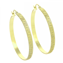 14K KOLCZYKI POZŁACANE 45/4 MM GRECKIE ZŁOTE KOŁA XUPING 88661