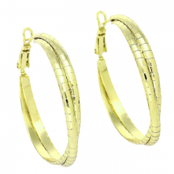 14K KOLCZYKI POZŁACANE 40/6 MM ZŁOTE KOŁA XUPING 88662