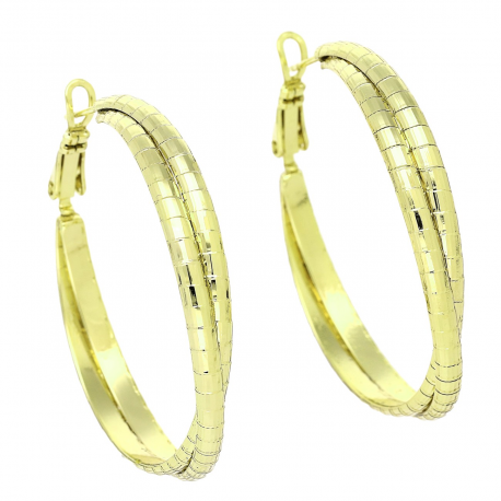 14K KOLCZYKI POZŁACANE 40/6 MM ZŁOTE KOŁA XUPING 88662