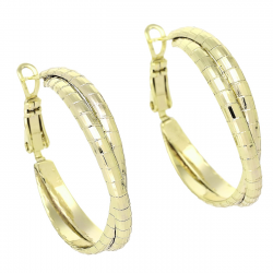 18K KOLCZYKI POZŁACANE 30/6 MM ZŁOTE KOŁA XUPING 88663