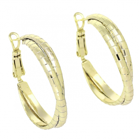 18K KOLCZYKI POZŁACANE 30/6 MM ZŁOTE KOŁA XUPING 88663