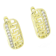 14K KOLCZYKI POZŁACANE 19/9 MM GRECKIE Z BRYLANTAMI XUPING 88664
