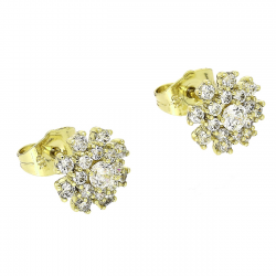 14K KOLCZYKI POZŁACANE 11 MM BRYLANTOWA MARKIZA XUPING 88668