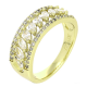 14K PIERŚCIONEK POZŁACANY 7 MM BRYLANTOWY XUPING 88683