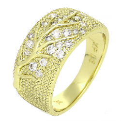 14K PIERŚCIONEK POZŁACANY 10 MM DRZEWO ŻYCIA XUPING 88687