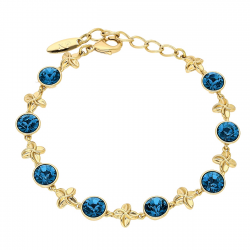 BRANSOLETKA POZŁACANA 17+3 CM 8 MM MONTANA BLUE CRYSTAL XUPING 88692