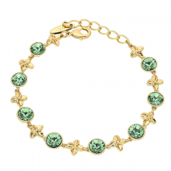 BRANSOLETKA POZŁACANA 17+3 CM 8 MM EMERALD CRYSTAL XUPING 88693