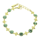 14K BRANSOLETKA POZŁACANA 17+3 CM 8 MM EMERALD CRYSTAL XUPING 88694