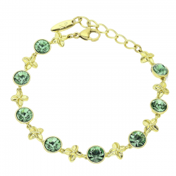 14K BRANSOLETKA POZŁACANA 17+3 CM 8 MM EMERALD CRYSTAL XUPING 88694