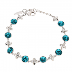 BRANSOLETKA RODOWANA 17+3 CM 8 MM MONTANA BLUE CRYSTAL XUPING 88696
