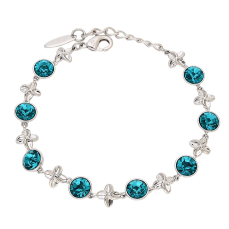 BRANSOLETKA RODOWANA 17+3 CM 8 MM MONTANA BLUE CRYSTAL XUPING 88696
