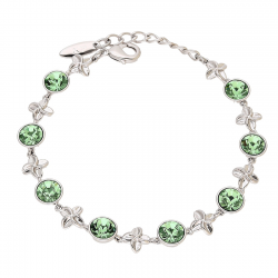 BRANSOLETKA RODOWANA 17+3 CM 8 MM EMERALD CRYSTAL XUPING 88697
