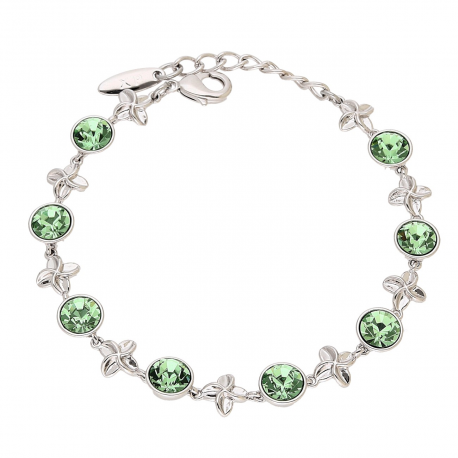 BRANSOLETKA RODOWANA 17+3 CM 8 MM EMERALD CRYSTAL XUPING 88697