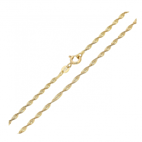 ŁAŃCUSZEK POZŁACANY 45 CM 2,2 MM SINGAPURKA TWARDA XUPING 88702