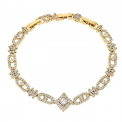 BRANSOLETKA POZŁACANA 20-17,5-16 CM 12 MM BRYLANTOWA ELEGANCJA XUPING 88758