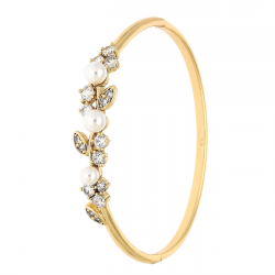 BRANSOLETKA POZŁACANA 54/9 MM ZŁOTY BANGLE PERŁY XUPING 88783