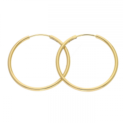 KOLCZYKI POZŁACANE 35/2 MM ZŁOTE KOŁA XUPING 88807