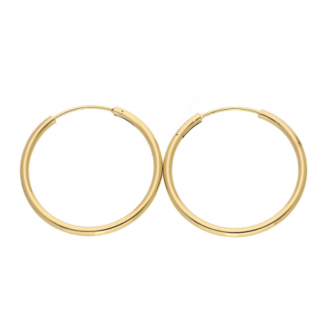KOLCZYKI POZŁACANE 30/2 MM ZŁOTE KOŁA XUPING 88808