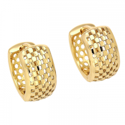 KOLCZYKI POZŁACANE 16/9 MM KÓŁKA ZŁOTY AŻUREK XUPING 88812