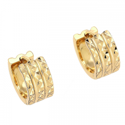 KOLCZYKI POZŁACANE 13/7 MM KÓŁKA DIAMENTOWANE XUPING 88813