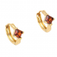 KOLCZYKI POZŁACANE 13/6 MM KÓŁKA RADIANT GRANAT XUPING 88824