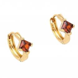 KOLCZYKI POZŁACANE 13/6 MM KÓŁKA RADIANT GRANAT XUPING 88824