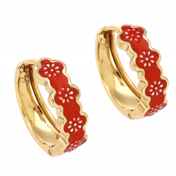 KOLCZYKI POZŁACANE 18/6 MM KÓŁKA EMALIOWANE XUPING 88833