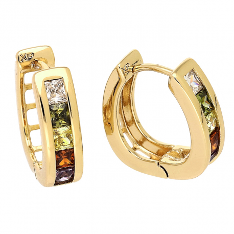 KOLCZYKI POZŁACANE 17/5 MM KOLOROWE ELEGANTKI XUPING 88845
