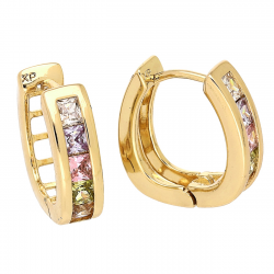 KOLCZYKI POZŁACANE 17/5 MM KOLOROWE ELEGANTKI XUPING 88846