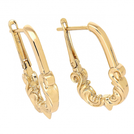 KOLCZYKI POZŁACANE 24/4 MM ZŁOTE ELEGANTKI XUPING 88863