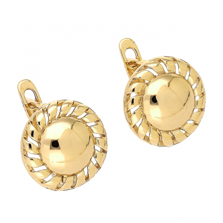 KOLCZYKI POZŁACANE 13 MM ZŁOTE KRĄŻKI XUPING 88864