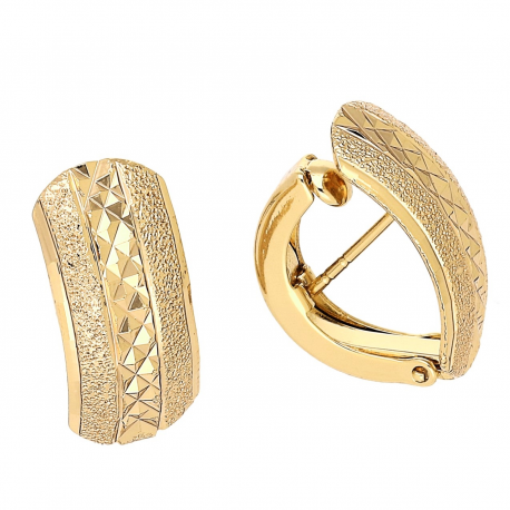 KOLCZYKI POZŁACANE 17/8 MM TRADYCYJNE DIAMENTOWANE XUPING 88868