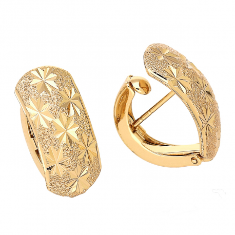 KOLCZYKI POZŁACANE 17/8 MM TRADYCYJNE DIAMENTOWANE XUPING 88872