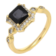 PIERŚCIONEK POZŁACANY 9 MM CZARNY RADIANT XUPING 88919