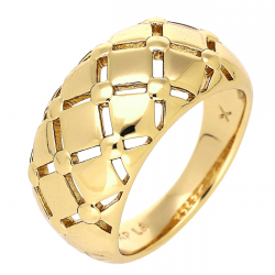 PIERŚCIONEK POZŁACANY 10 MM ZŁOTY AŻUR XUPING 88929