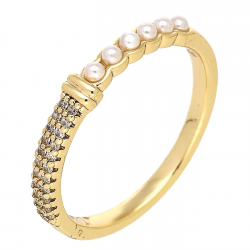 PIERŚCIONEK POZŁACANY 3 MM PEREŁ ELEGANCJA XUPING 88933