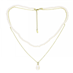 14K CELEBRYTKA POZŁACANA 39+3 CM PERŁOWA ELEGANCJA XUPING 89087